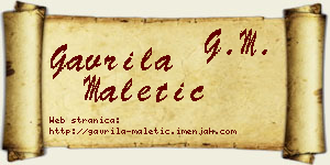 Gavrila Maletić vizit kartica